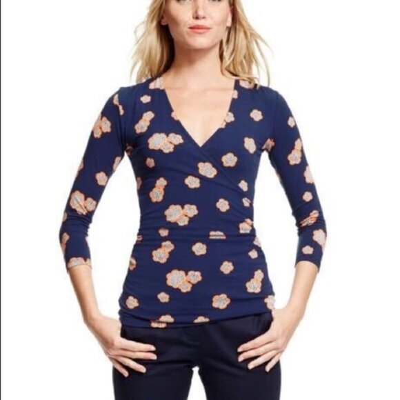 Boden Jersey Wrap Top Size 6 - Picture 2 of 3